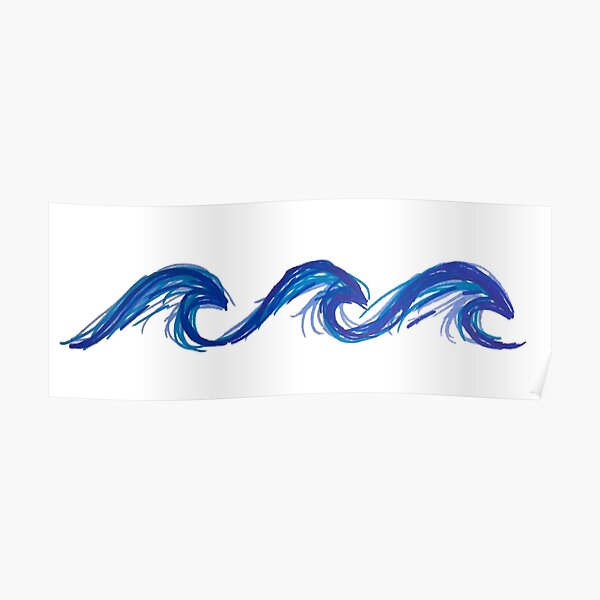 Waves Poster For Sale By Arielcadoff Redbubble