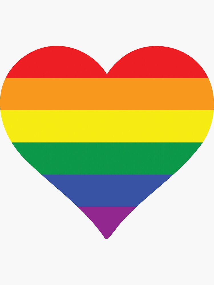 Gay Pride Heart Sticker By Jared Redbubble