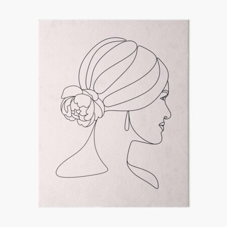 Lámina rígida Cara abstracta con flores por dibujo vectorial de una