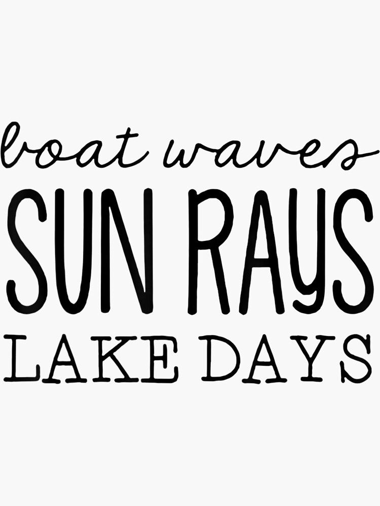 Boat Waves Sun Rays Lake Days Pontoon Boat Summer Boating Sticker For