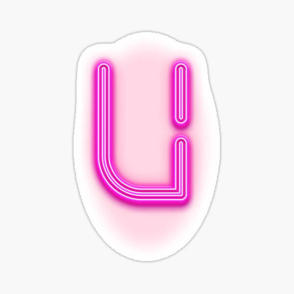 Neon U Letter Sticker For Sale By Enchant Elsie Redbubble