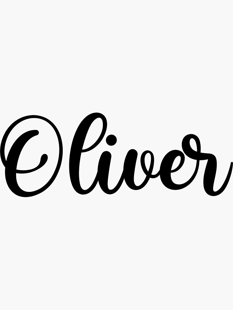 Oliver Name Handwritten Calligraphy Sticker For Sale By Yelenastore