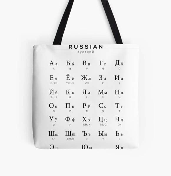 Russian Alphabet Chart Russian Language Cyrillic Chart White Poster