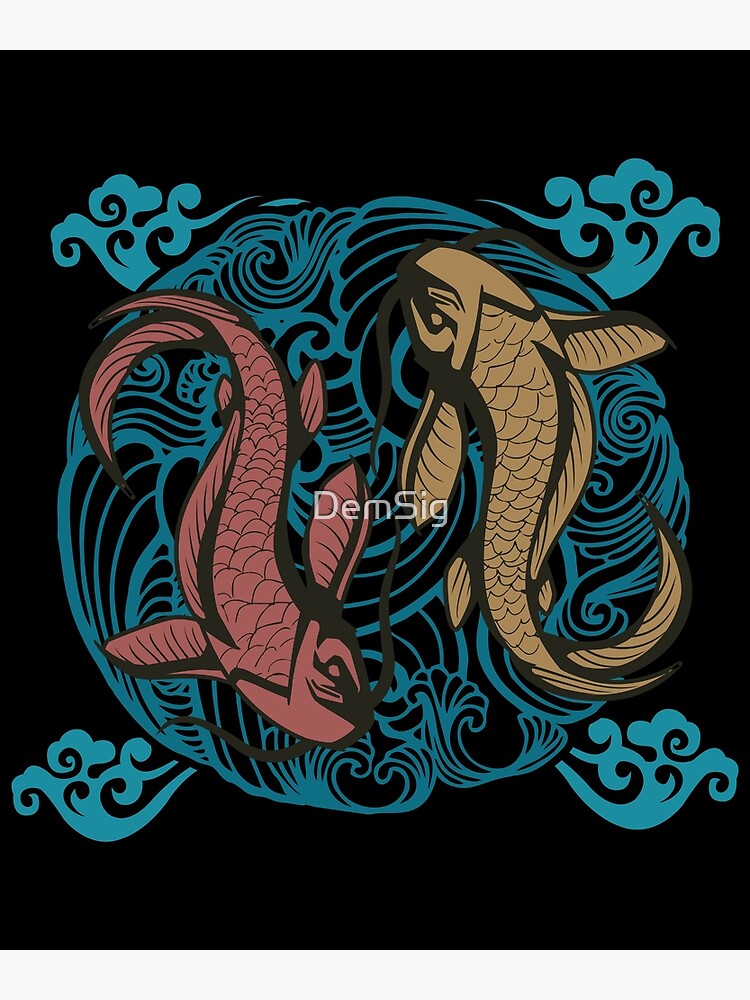 Yin Yang Koi Fish Poster For Sale By DemSig Redbubble