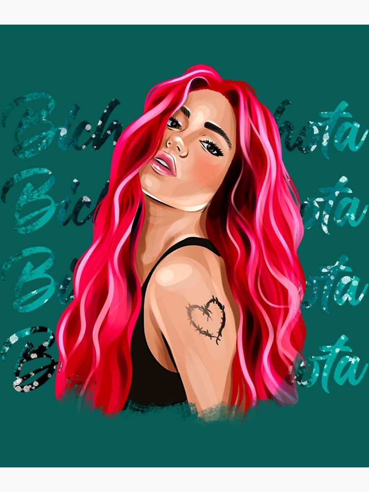 P Ster Nuevo Look De Karol G Con Pelo Rojo Ilustraci N Con Bichota