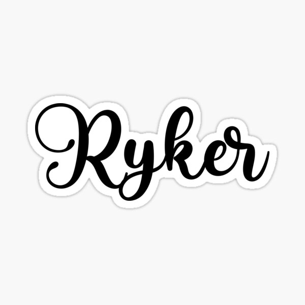 Ryker Name Handwritten Calligraphy Sticker For Sale By Yelenastore