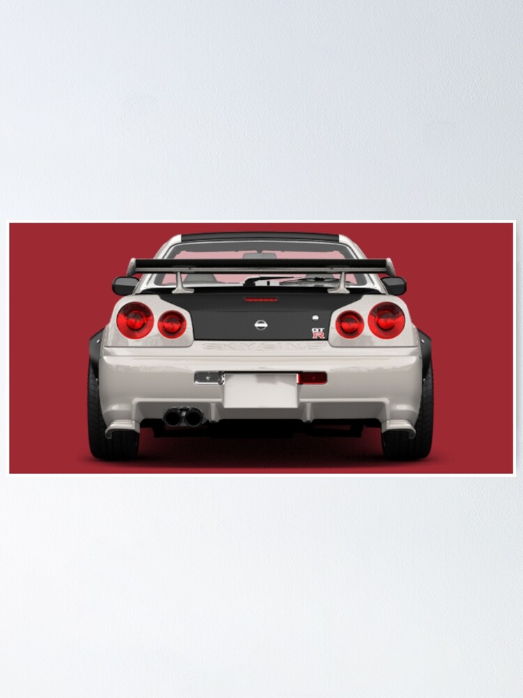 Animated R34 Nissan Skyline Poster For Sale By Shanilhasantha