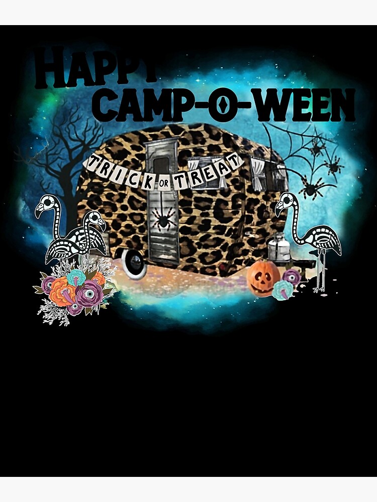 Happy Camp O Ween Halloween Funny Humour Ghost Retro Vintage Camping