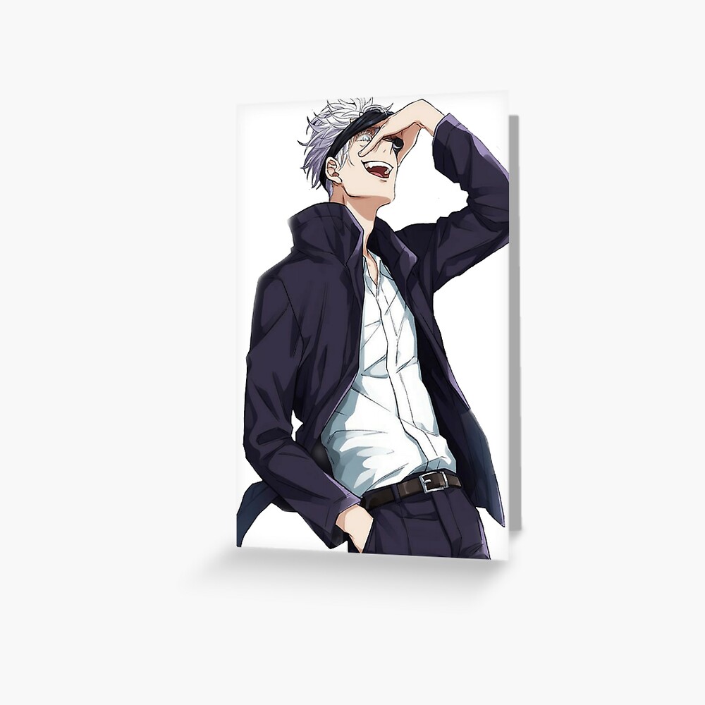 Satoru Gojo SatWith His Famous Move Jujutsu Kaisen Greeting Card For