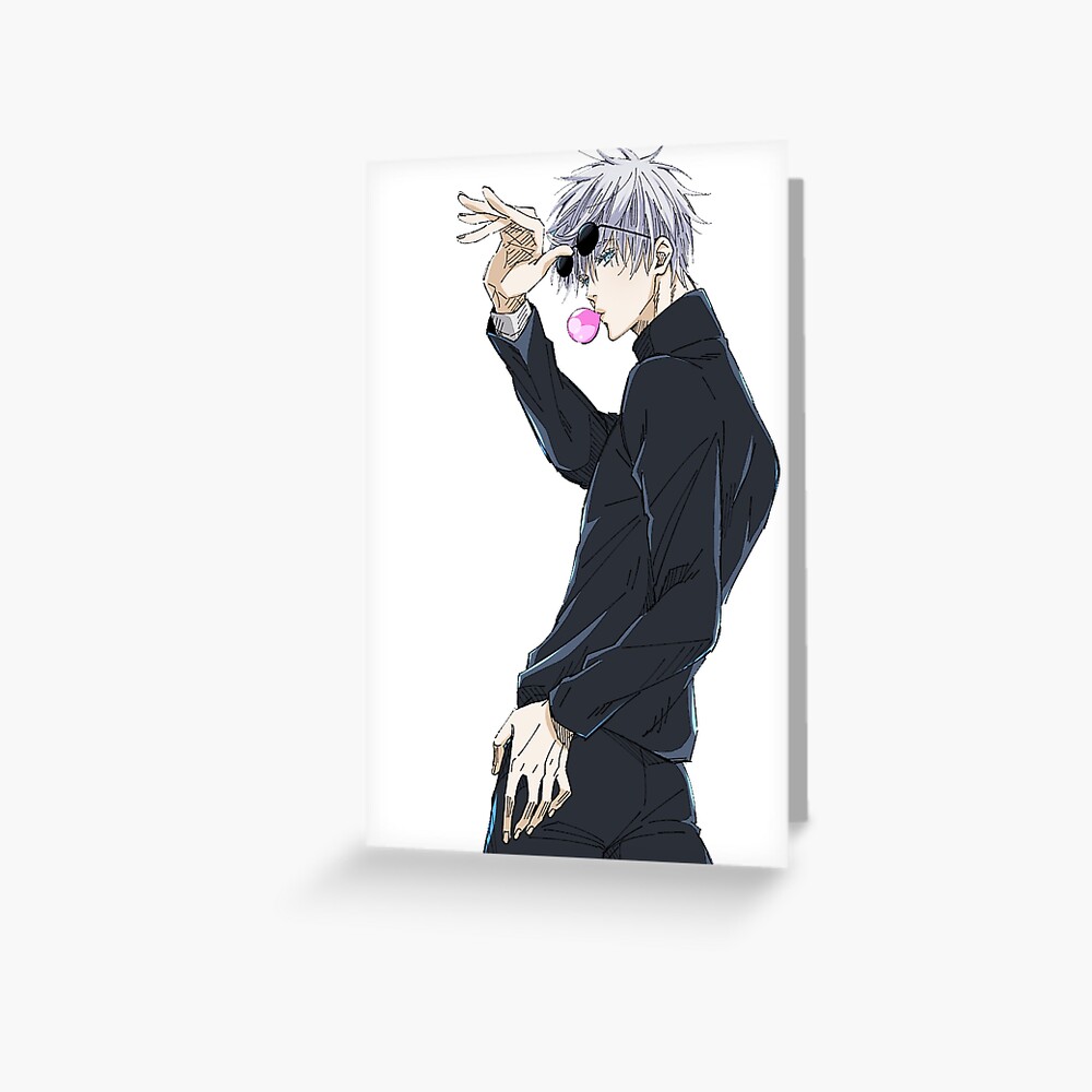 Satoru Gojo SatWith His Famous Move Jujutsu Kaisen Greeting Card For