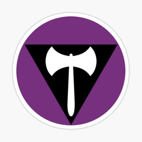 Labrys Lesbian Pride Axe Flag Circle Sticker Sticker For Sale By