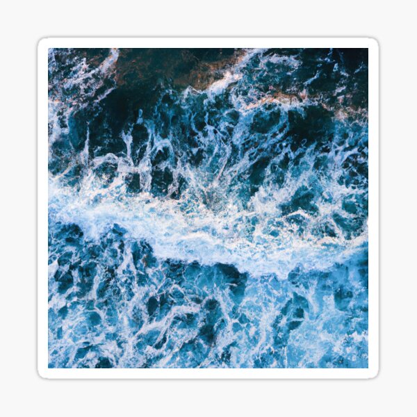 Blue Ocean Waves Sticker For Sale By Origamiwaffle Redbubble