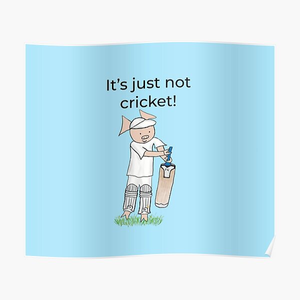 It S Just Not Cricket Left Handed Pig Cricket Player Batter Blue