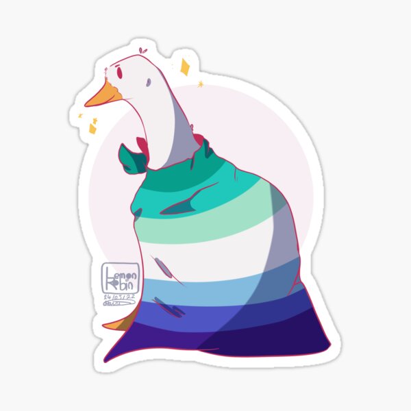 Gay Man Pride Flag Duck Sticker For Sale By Lemonrobin Redbubble