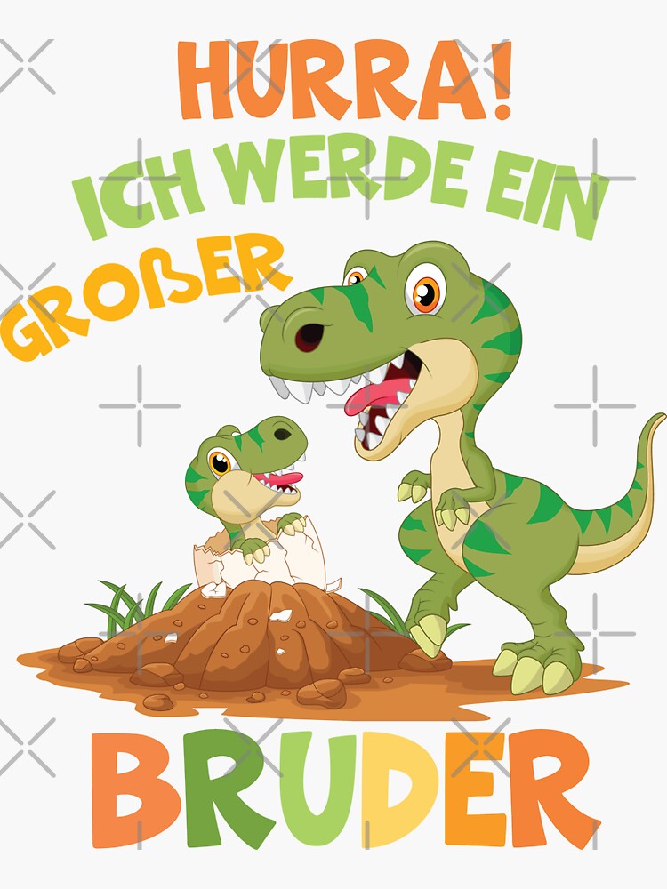 Niedlich Kinder Ich Werde Ein Großer Bruder Dinosaurier Dino Sticker