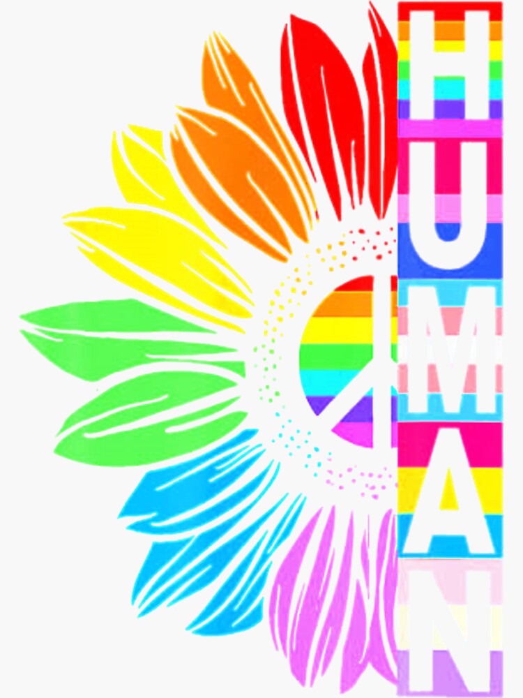 Sunflower Rainbow LGBT Flag Gay Pride Sticker For Sale By Hilaryuofhi