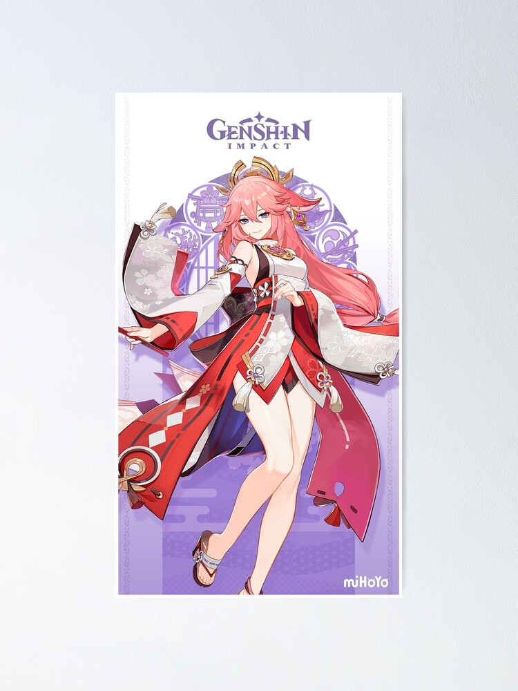 Genshin Impact Yae Miko Character Official Poster Poster For Sale