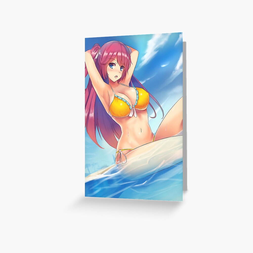 Airi Sakura Big Boobs Bikini Sexy Anime Girl Greeting Card For Sale