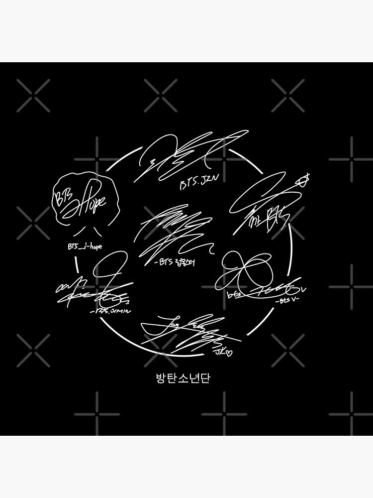 Bts Signatures White Poster For Sale By Premparekh Redbubble