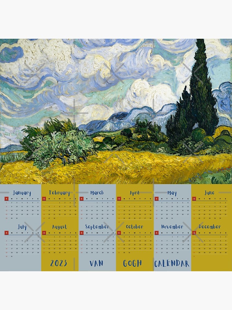 Calendar With Wheat Field With Cypresses By Vincent Van Gogh