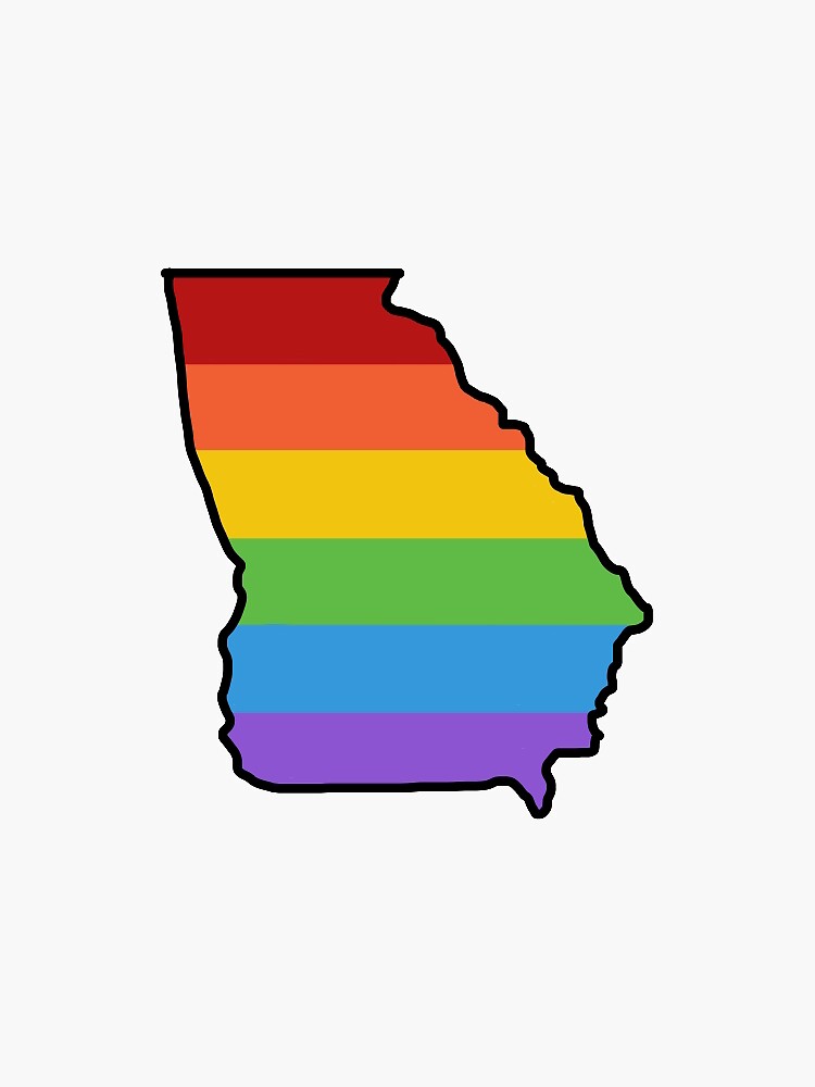 Gay Flag Georgia Pride Sticker Sticker For Sale By Rhearesists