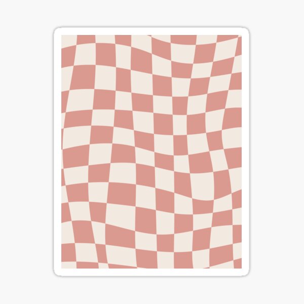 Wavy Checker Blush Pink Sticker For Sale By Koovox Redbubble