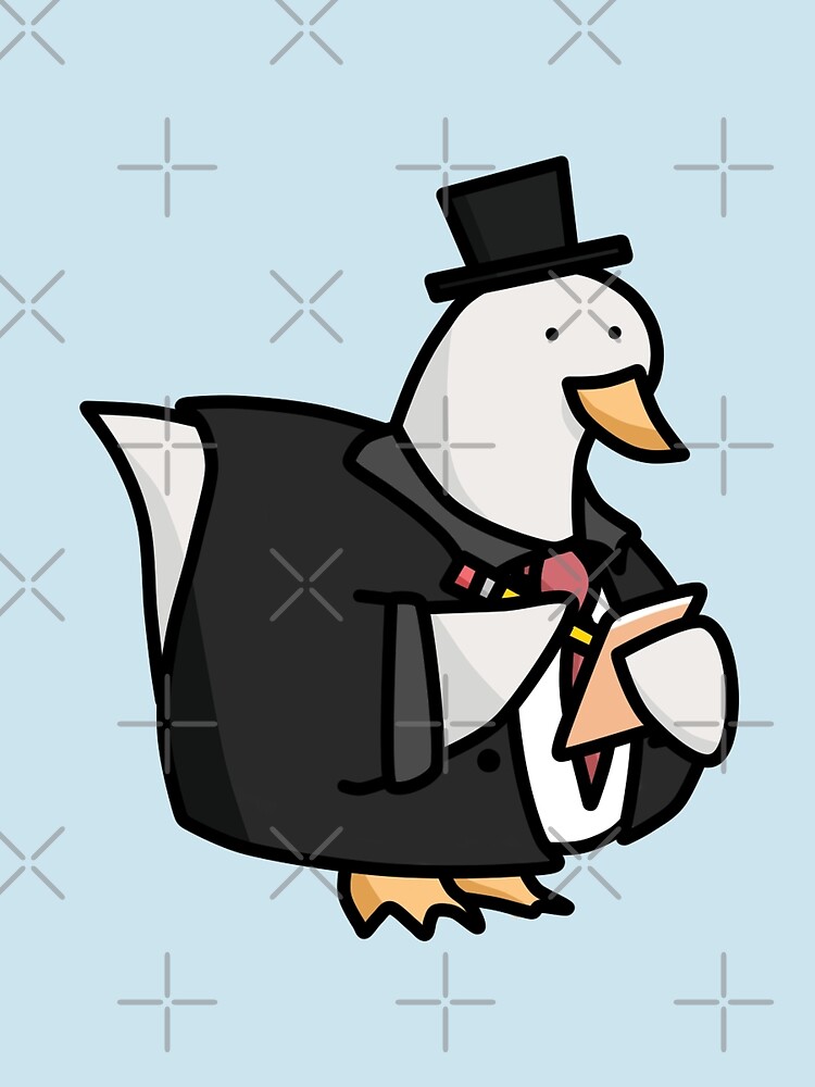 Duck In A Tux Fancy Tuxedo Suit Waiter Bird Cute Goose Poster For