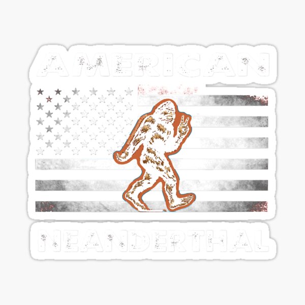 Proud American Neanderthal Vintage Sticker For Sale By MICHAELHABINCK