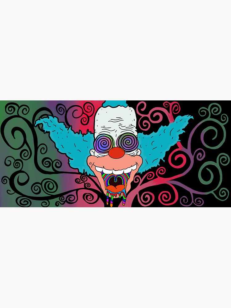 Trippy Krusty The Klown Sticker For Sale By Evanasela Redbubble