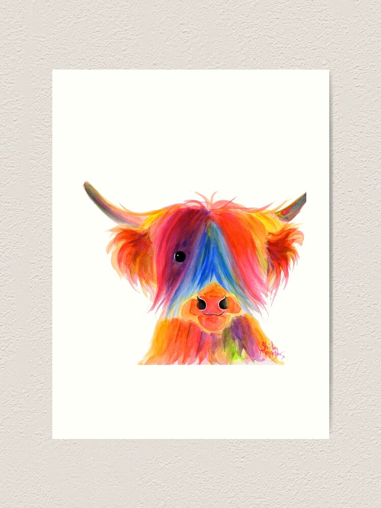 Scottish Highland Cow Pancake By Shirley Macarthur Art Print For