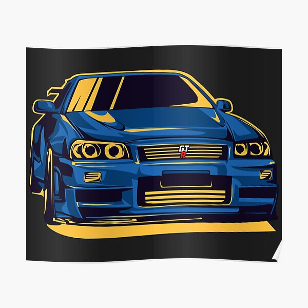 Nissan Skyline Gtr R Poster For Sale By Rizkiartwork Redbubble