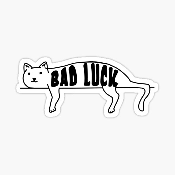 Bad Luck Black Cat White Sticker For Sale By Thecompassman Redbubble