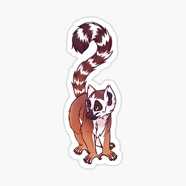 Brown Ring Tailed Lemur Sticker For Sale By Mr Lemur Redbubble