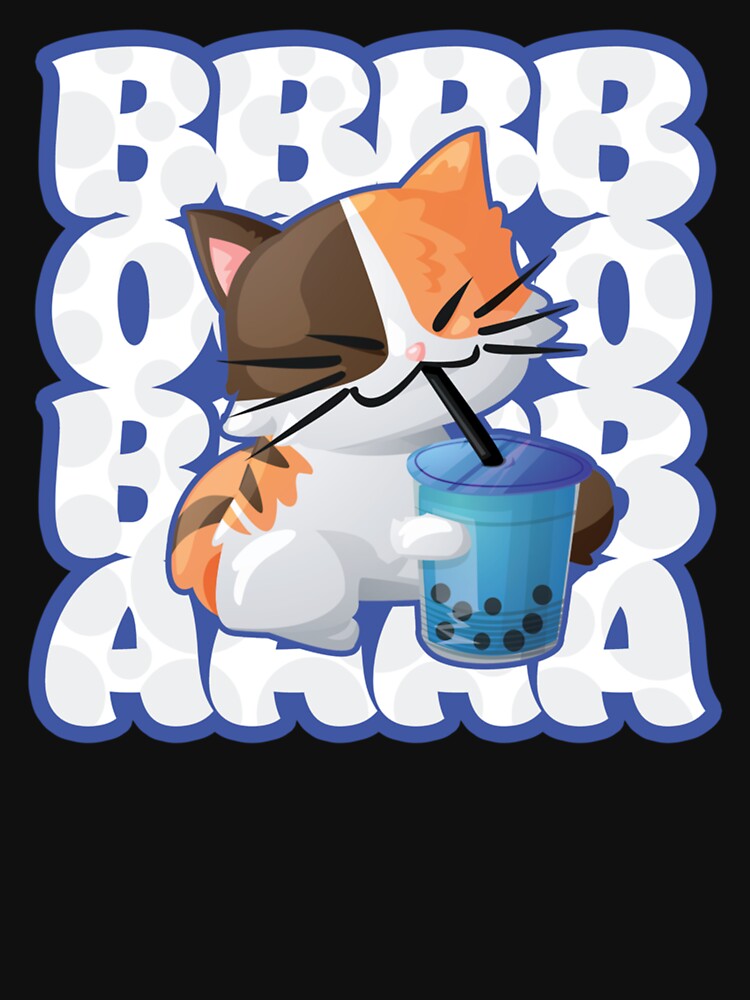 Love Anime Boba Bubble Tea Drink Cute Kawaii Kitten Cat Sweat T Shirt