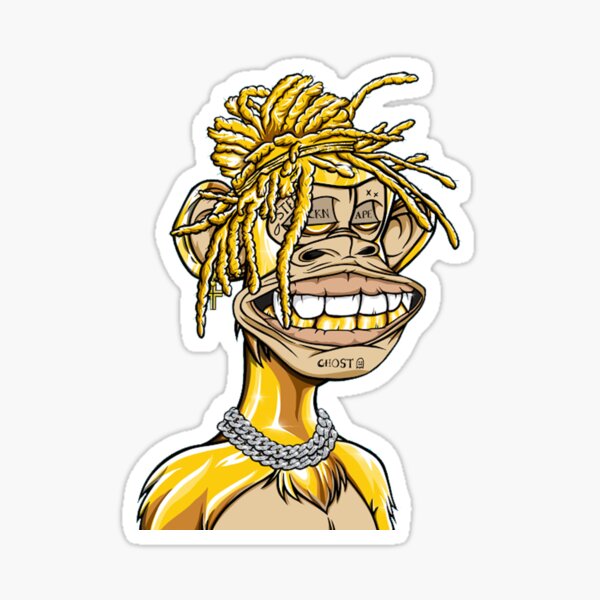 Nft Monkey In Yellow Like Travis Scott Bored Ape Yacht Club Sticker