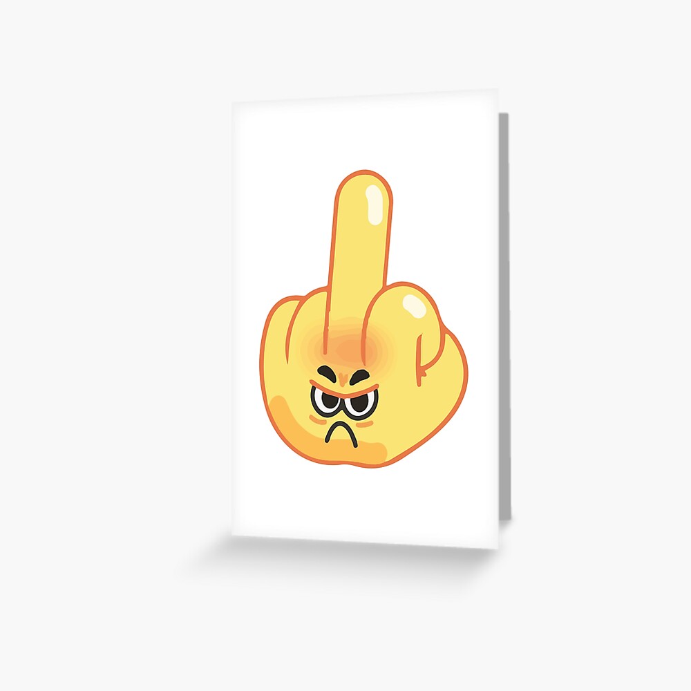 Fuck You Hand Emoji Greeting Card For Sale By Bolkibox Redbubble