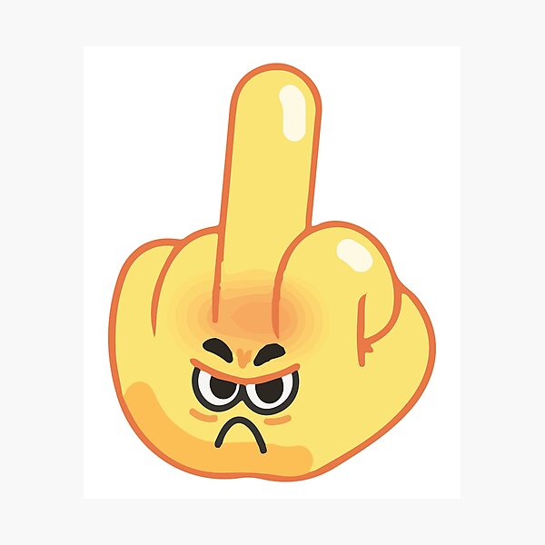 Fuck You Hand Emoji Photographic Print For Sale By Bolkibox Redbubble