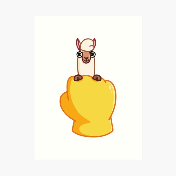 Fuck You Hand Llama Emoji Art Print For Sale By Bolkibox Redbubble