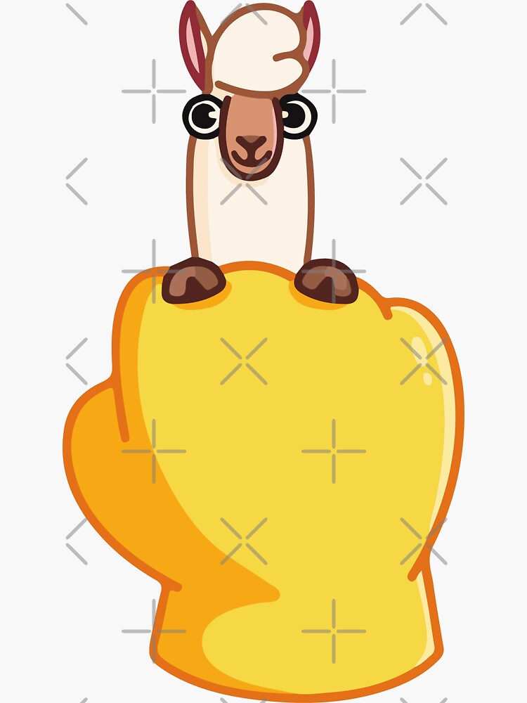 Fuck You Hand Llama Emoji Sticker For Sale By Bolkibox Redbubble