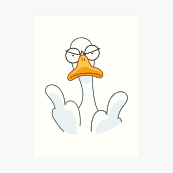 Fuck You Hand Middle Finger Goose Emoji Art Print For Sale By