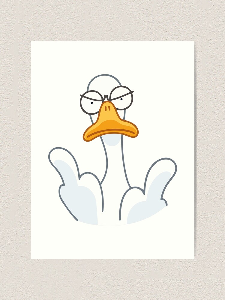 Fuck You Hand Middle Finger Goose Emoji Art Print For Sale By