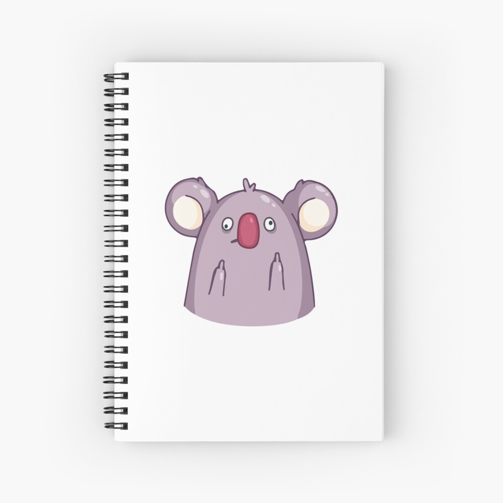 Fuck You Koala Middle Finger Hands Emoji Spiral Notebook For Sale By