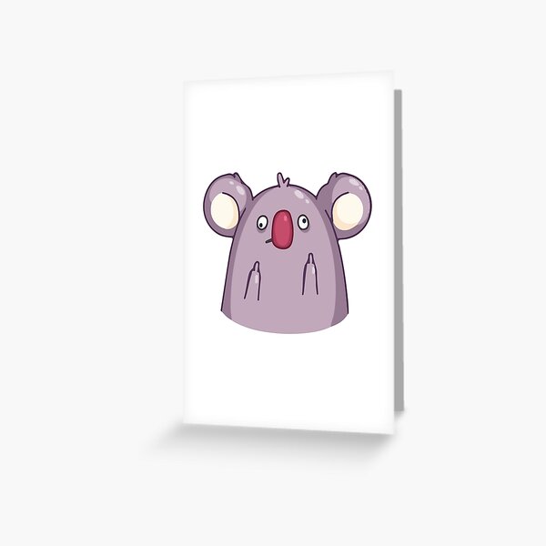 Fuck You Koala Middle Finger Hands Emoji Greeting Card For Sale By