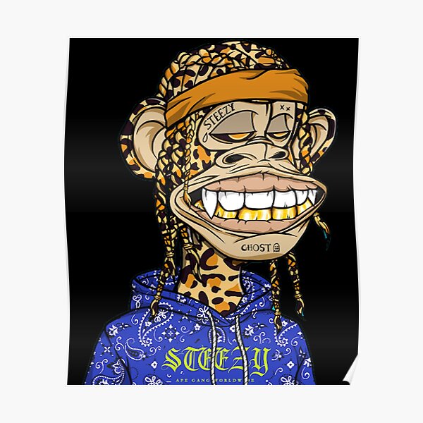 Nft Monkey Tiger Like Travis Scott Bored Ape Yacht Club Poster For