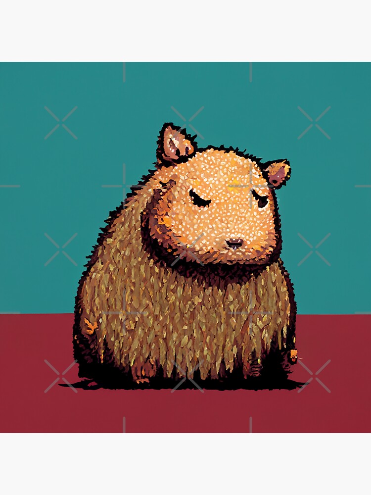 Capybara Sleeping Pixel Capybara Art Sticker For Sale By Petshelter