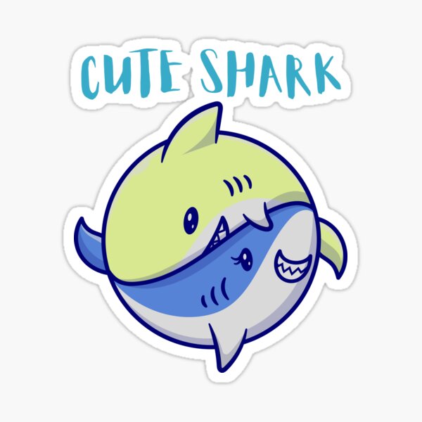 Pyjama Shark Cute Shark Sticker For Sale By Chamosy Redbubble