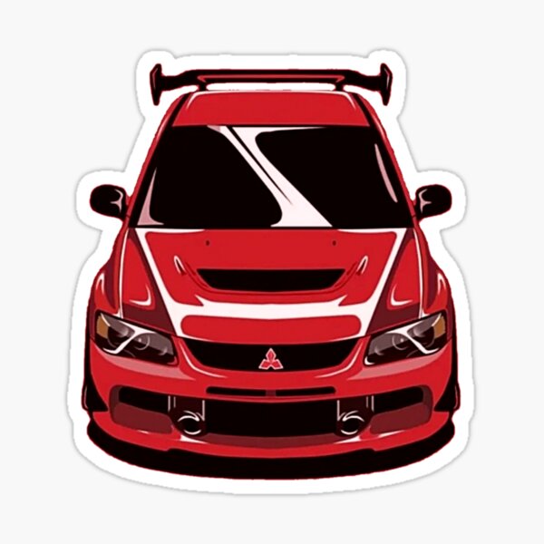 Red Lancer Evolution Ix Sticker For Sale By Shanilhasantha Redbubble