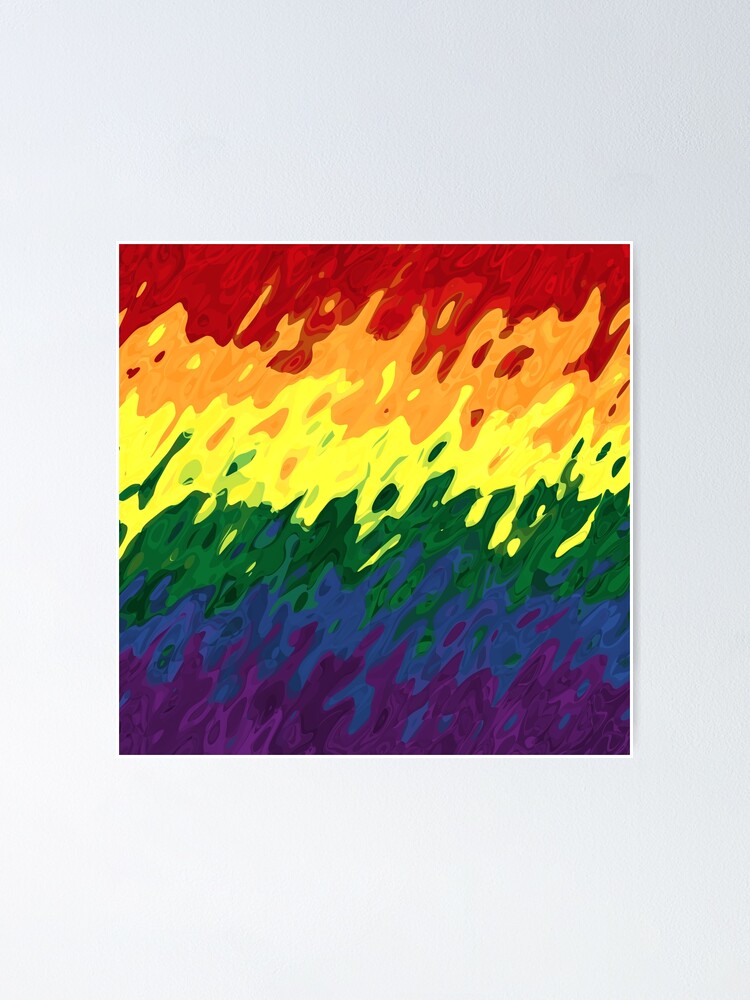 Trippy Groovy Abstract Gay Pride Flag Poster For Sale By Chaos Queery