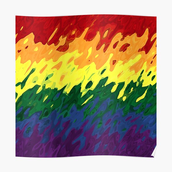 Trippy Groovy Abstract Gay Pride Flag Poster For Sale By Chaos Queery