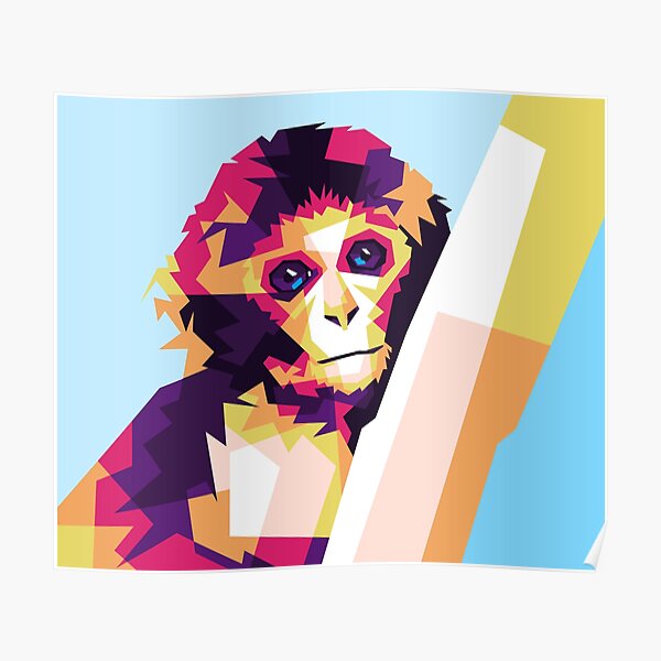 Baby Monkey Wpap Pop Art Poster For Sale By Feb Redbubble